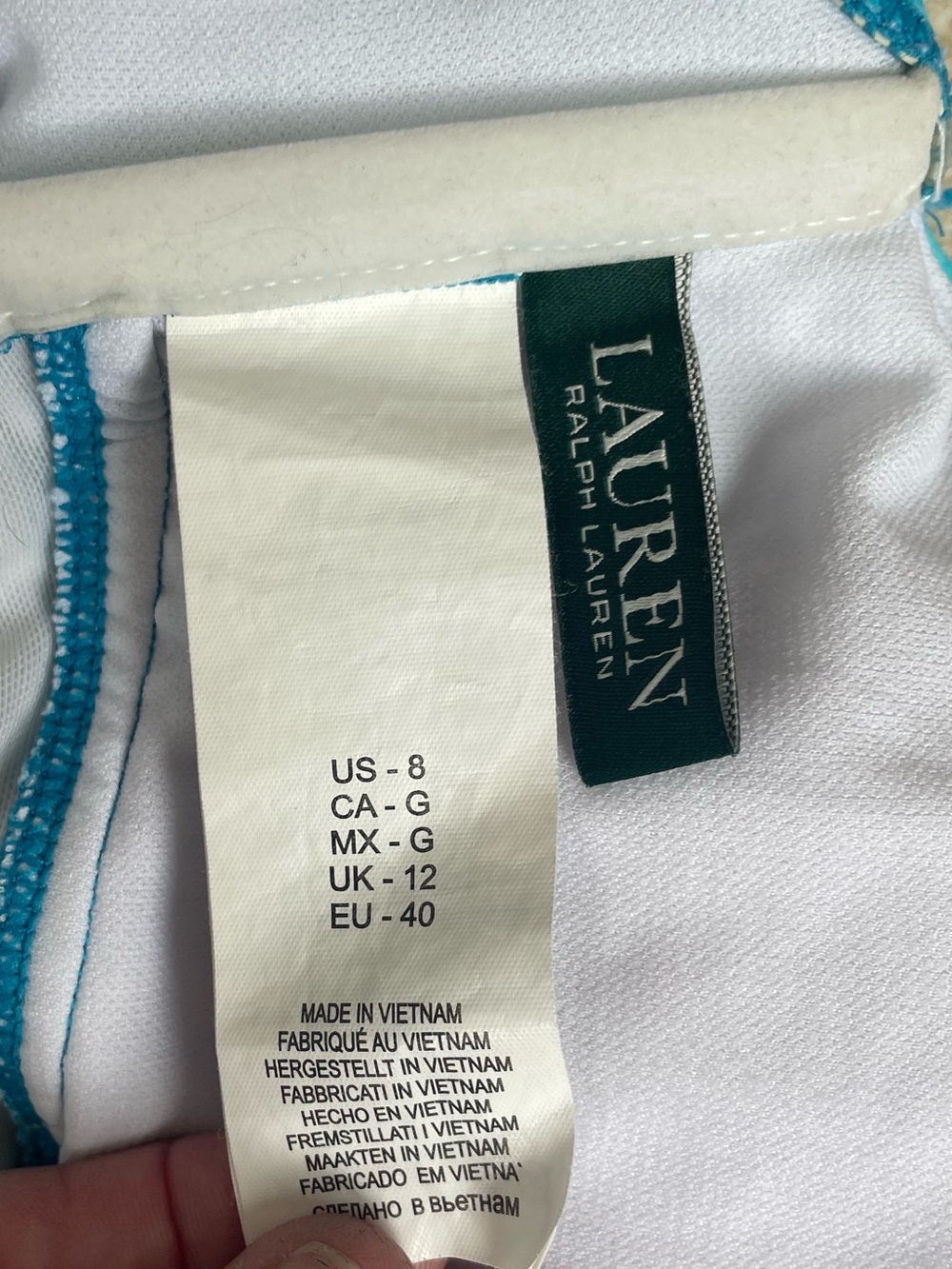 Ralph Lauren blue one halter ruched belly lightly padded 1 piece swimsuit; 8 - Picture 4 of 4